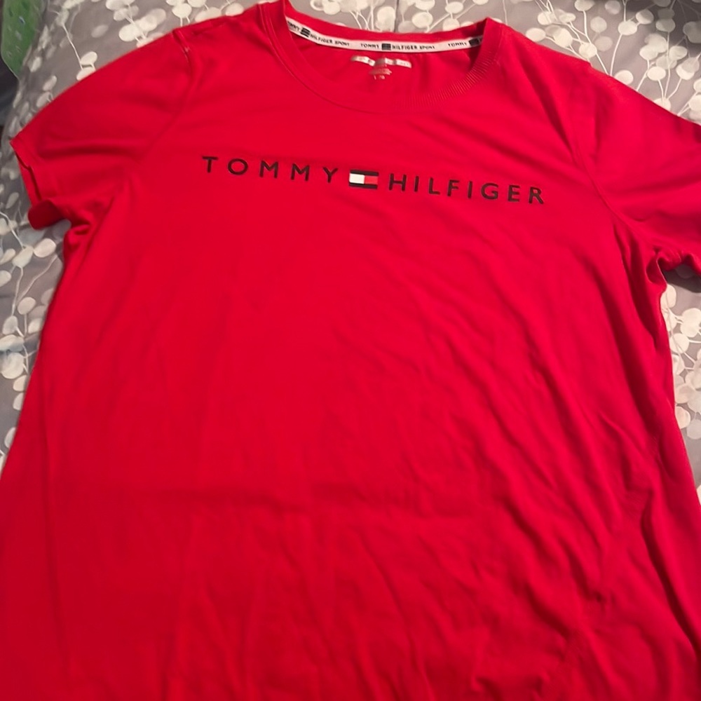 Tommy Hilfiger red sport tee shirt